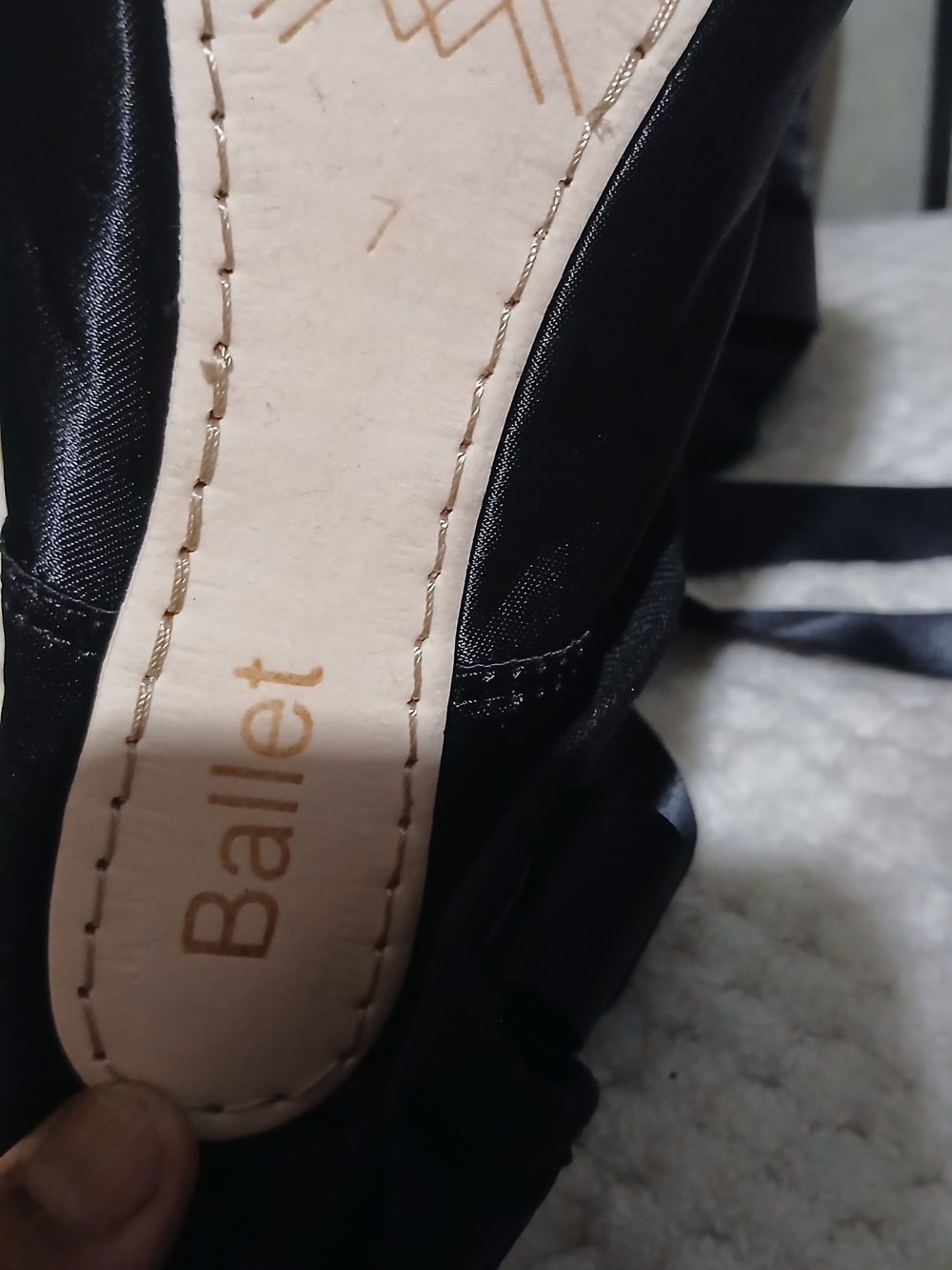 Black Satin Pointe Ballet Heels with Ankle Wraps - Picture 8 of 9